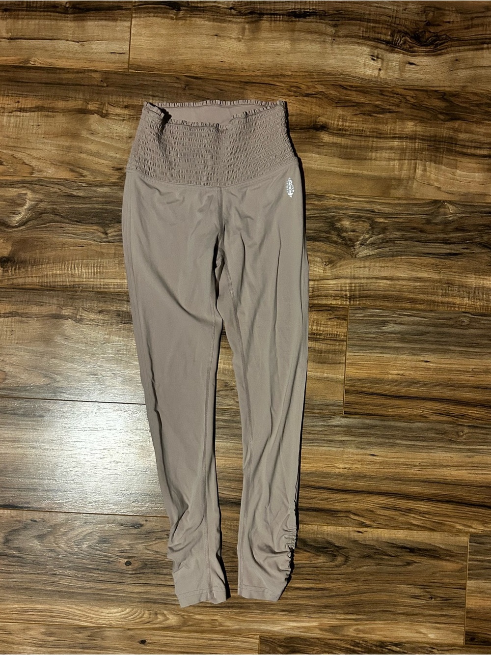 Free people movement Light Mauve Smocked Waist Leggings